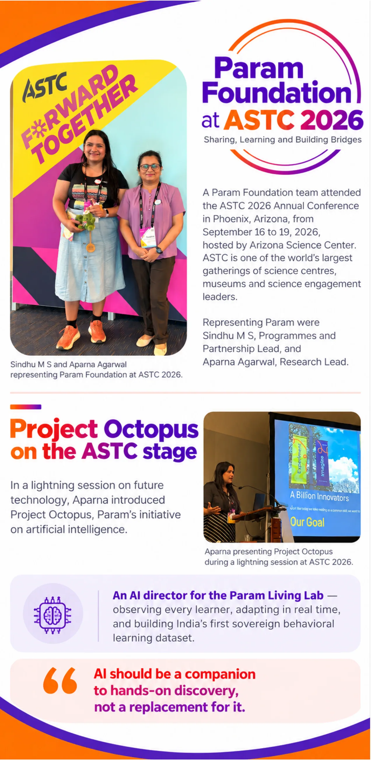Param Foundation at ASTC 2026: Forward Together; Project Octopus on the ASTC stage.